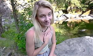 Tiny Young Blonde Teen Stepdaughter Riley Star Fucked At the end be advantageous to one's tether Daddy While Hiking POV