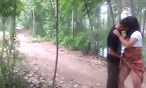 Chinese maid got unending fuck in the forest