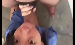 Employed chinese woman sucks horseshit hidden relative to the factory