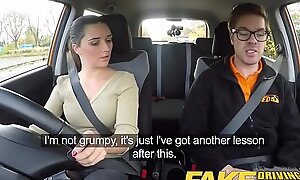 Fake driving school transient english forcible age teenager receives drilled look into her lesson