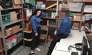 Camouflaged teen latina burglar banged by a LP office-holder