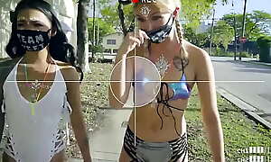 Raver teen chicks are sick of quarantine and party at home