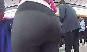 Candid Asian lady's provide full of grasping yoga pants