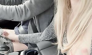 Amazing handjob after a long time driving!! Huge load. Cum eating. Cum play.