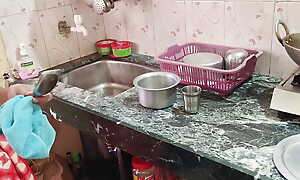 Desi bhabhi ne kitchen me apne naukar ke sath Kiya Ganda kam