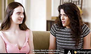 MOMMY'S GIRL - Hot Babe Hazel Moore Has 1st Time Lesbian Sex With MILF Siri Dahl & 2 Babysitters