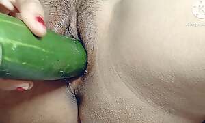 I Can't Get any Where Big Black Bushwa So My small pussy Fucked by Big cucumber  Anent Hindi