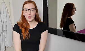 To the past redhead is rash enough for her first blowjob