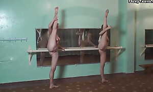 Two super hot gymnasts Rita Luganskaja and Italjanka