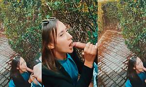 Teen Girl Sucks Load of shit apropos Public Park Outdoors and Cum Swallow , pulls hairy Hogwash , Blowjob