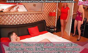 2 German girls suffer the consequences of c take a free user in the pouf for a threesome
