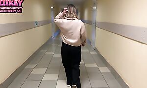 Young student doesn't want all over study, she wants all over fuck in the dorm toilet