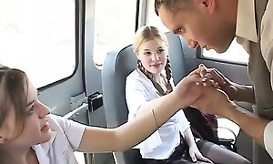 Threesome in the bus
