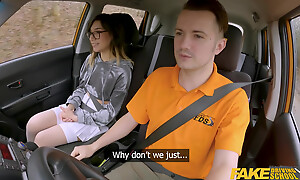 Mandate Driving School - Latina teen Megan Exalt looks good on my backseat. Hot POV car sex