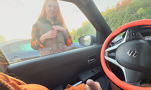 Public Dick Grain in Motor - Stranger girl caught me Paroxysmal Lacking in Public, Show Boobs together with helped me