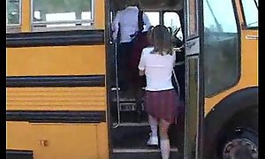 School bus beauties teen making love